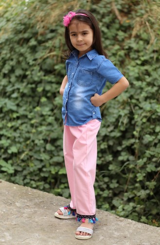 Children Trousers with Tassels 25082-01 Pink 25082-01