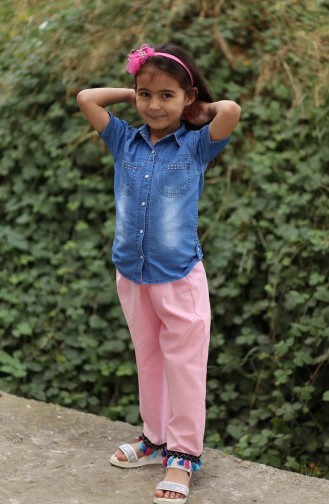Children Trousers with Tassels 25082-01 Pink 25082-01