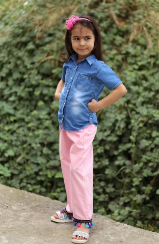 Children Trousers with Tassels 25082-01 Pink 25082-01