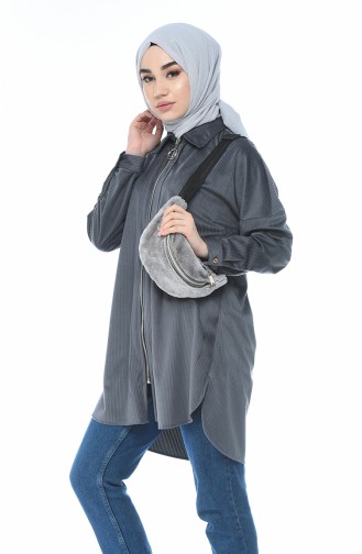 Samt Cape mit Reissverschluss 1349-02 Grau 1349-02