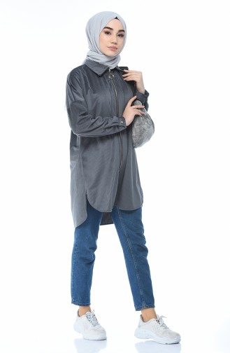 Cape Velours a Fermeture 1349-02 Gris 1349-02