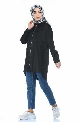 Samt Cape mit Reissverschluss 1349-03 Schwarz 1349-03