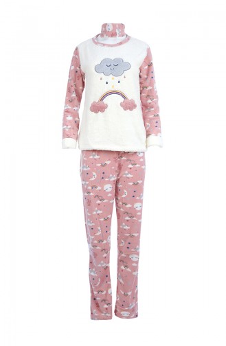 Damen Welsoft Pyjama Anzug 8037 Naturfarbe Puder 8037