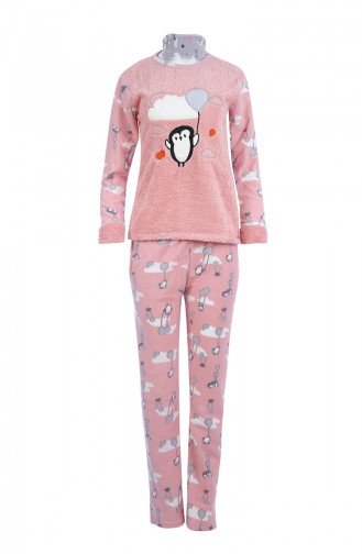 Bayan Welsoft Pijama Takımı 8053 Pudra