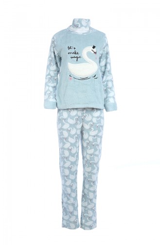 Damen Welsoft Pyjama Anzug 8058 Wassergrün 8058