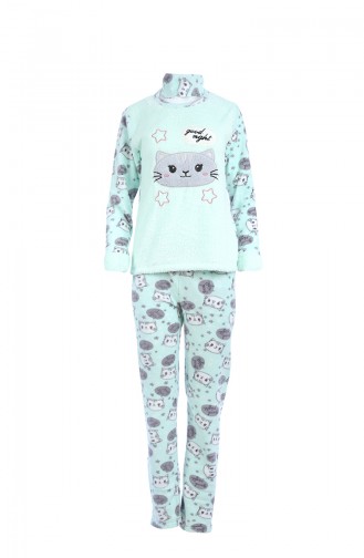 Damen Welsoft Pyjama Anzug 8059 Wassergrün 8059