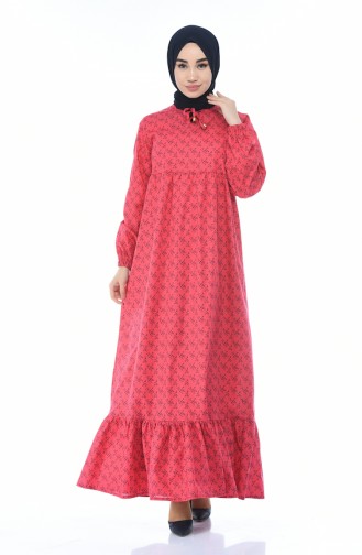 Coral Hijab Dress 1285-03