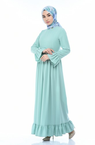 Sea Green Hijab Dress 6793-01