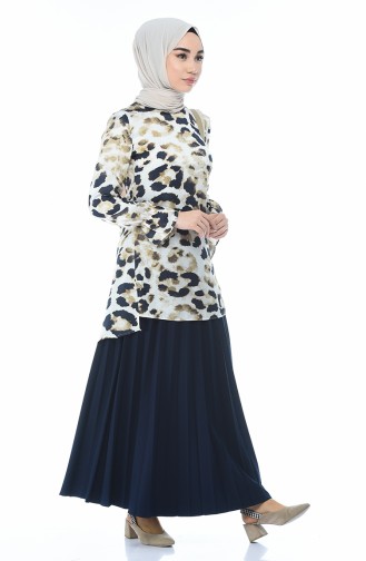 Leopard Gemusterte Tunika 40010-03 Nerz 40010-03