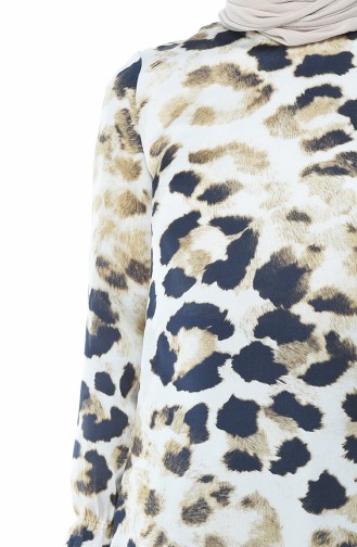 Leopard Gemusterte Tunika 40010-03 Nerz 40010-03