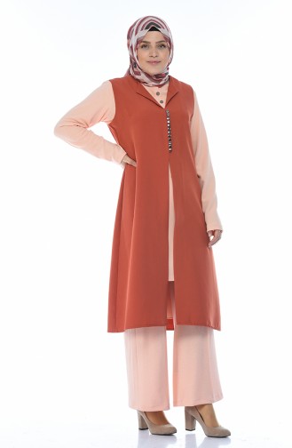 Ziegelrot Strickjacke 5220-04