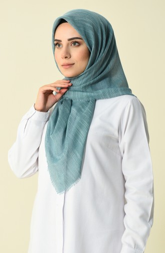 Cotton Scarf Green White 50056-64A