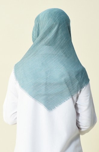 Cotton Scarf Green White 50056-64A