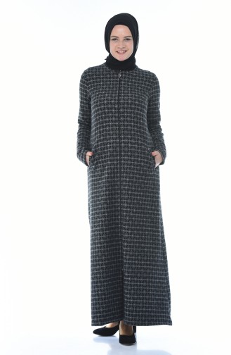 Abaya Hivernal a Fermeture 99220A-01 Gris 99220A-01