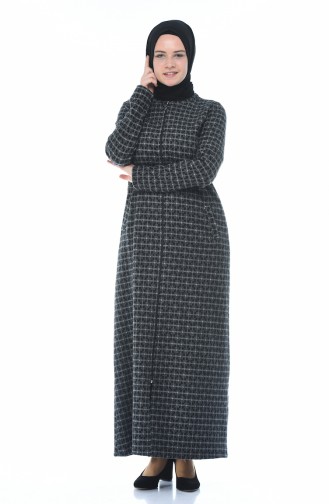 Winterliches Abaya mit Reissverschluss 99220A-01 Grau 99220A-01