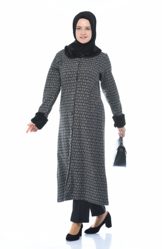 Winterliche Cape mit Pelz  99218-01 Grau 99218-01