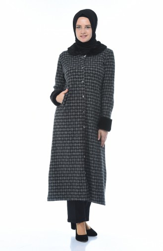 Winterliche Cape mit Pelz  99218A-01 Grau 99218A-01