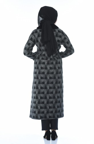 Winterliche Cape mit Pelz 99218C-01 Grau Schwarz 99218C-01