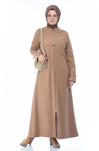 Hooded Velvet Cape 1048-01 Light Brown 1048-01