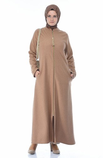 Hooded Velvet Cape 1048-01 Light Brown 1048-01