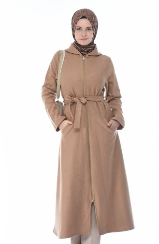 Hooded Long Cape 1049-01 Light Brown 1049-01