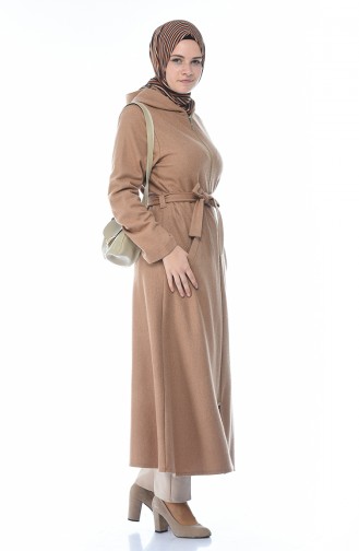 Hooded Long Cape 1049-01 Light Brown 1049-01