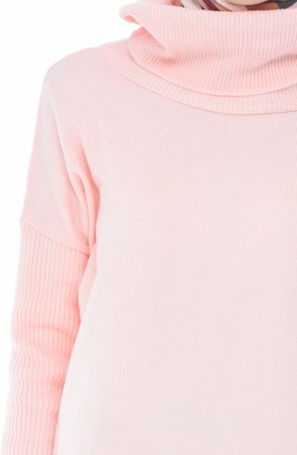 Pull Tricot Col Roulé 9027-01 Rose 9027-01