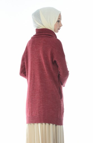 Claret Red Tricot Turtleneck Sweater 9027-05