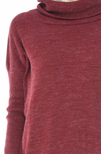 Claret Red Tricot Turtleneck Sweater 9027-05