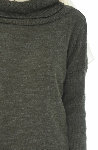 Pull Tricot Col Roulé 9027-07 Khaki 9027-07