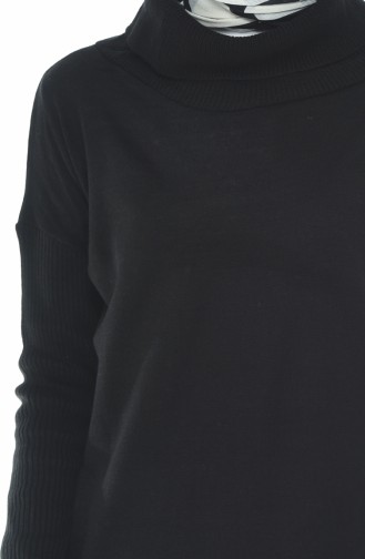 Black Tricot Turtleneck Sweater 9027-08