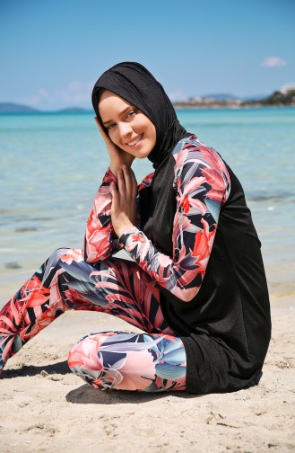 Damen Hijab Badeanzug 1945-01 Schwarz 1945-01