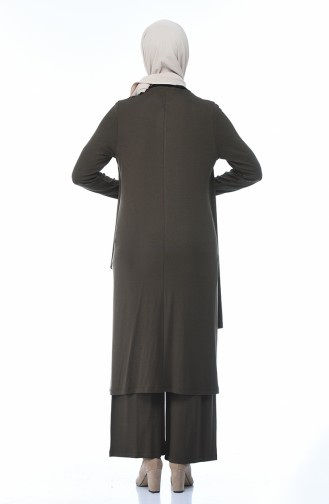 Asimetrik Tunik Pantolon İkili Takım 0151-02 Haki