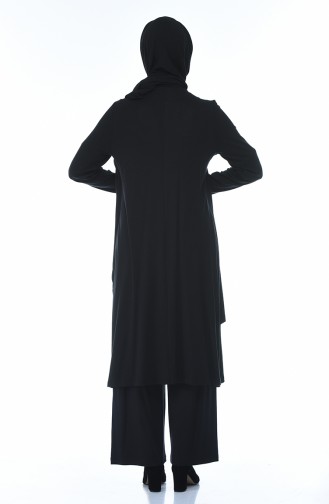 Asymmetric Tunic Trousers Double Suit 0151-05 Black 0151-05