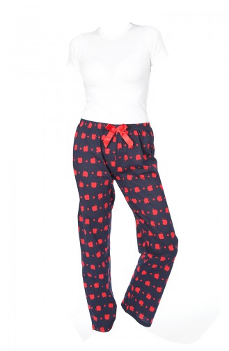 Damen Pyjamas  27123 Dunkelblau Rot 27123