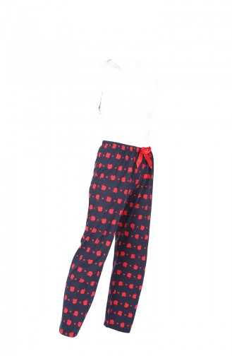 Damen Pyjamas  27123 Dunkelblau Rot 27123