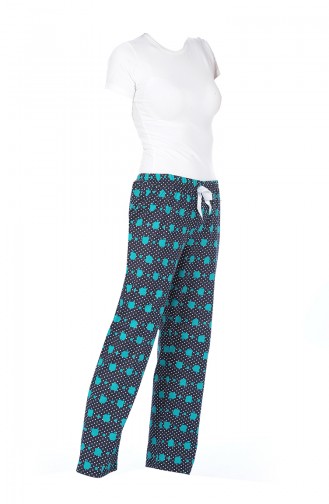 Bas de Pyjama Pour Femme 27129 Bleu Marine Vert 27129