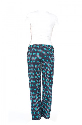 Bayan Pijama Alt 27129 Lacivert Yeşil