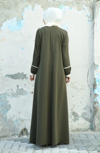 Wide dress Khaki Ecru 8015-01