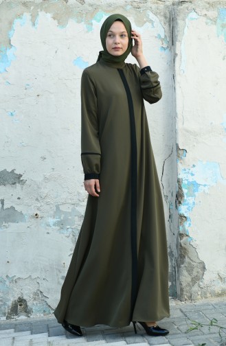 Wide dress Khaki Black 8015-02