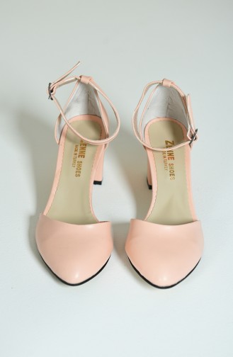 Chaussures a Talons Pour Femme 11265-22 Saumon Cuir 11265-22