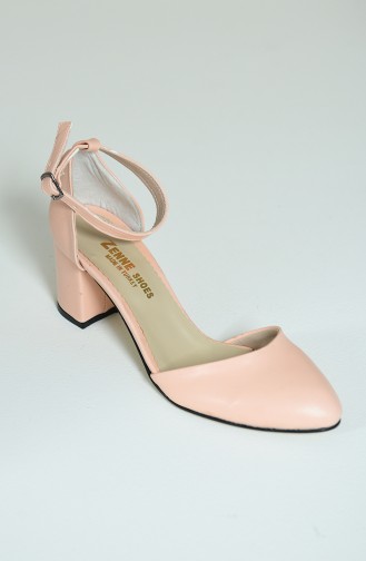 Chaussures a Talons Pour Femme 11265-22 Saumon Cuir 11265-22