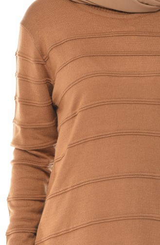 Strick Tunika mit Schlitz 2204-08 Caramel 2204-08