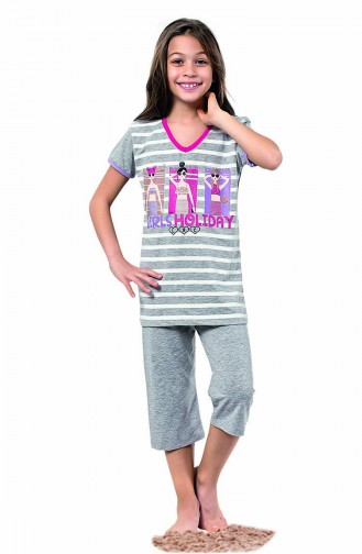 Grau Kinderpyjama 4335