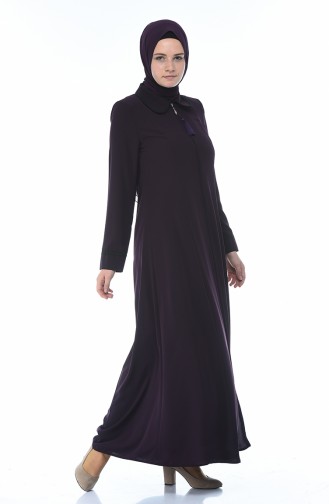 Abaya a Fermeture 8375-03 Pourpre 8375-03