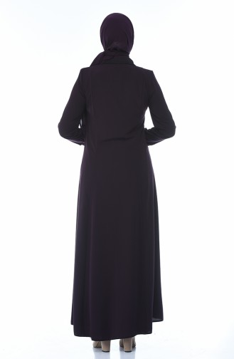 Abaya a Fermeture 8375-03 Pourpre 8375-03