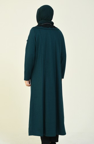 معطف طويل أخضر زمردي 1538-01