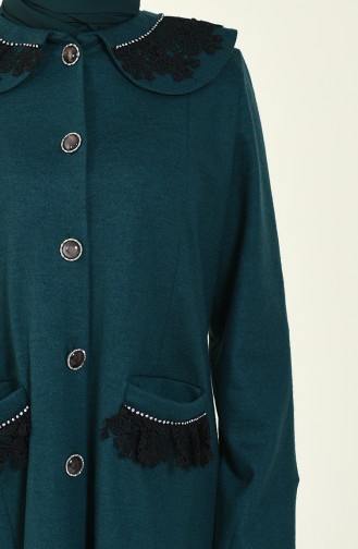 معطف طويل أخضر زمردي 1538-01