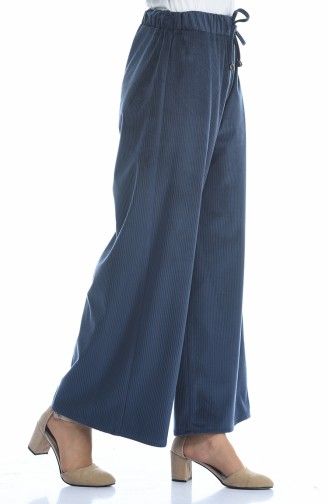 Pantalon Large Velours 0093-01 Bleu marine 0093-01