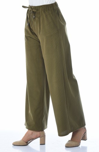 Pantalon Large Velours 0093-05 Vert 0093-05